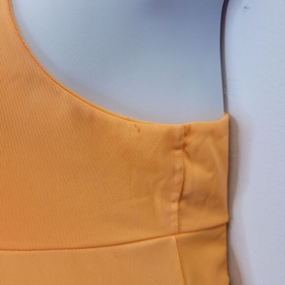 VINTAGE 80s orange sherbet tie front maxi night gown dress M - Picture 6 of 14